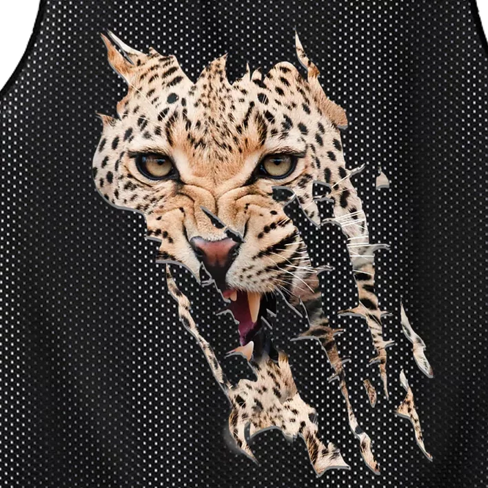 Leopard Face African Safari Wild Cat Paws Ank Op Mesh Reversible Basketball Jersey Tank