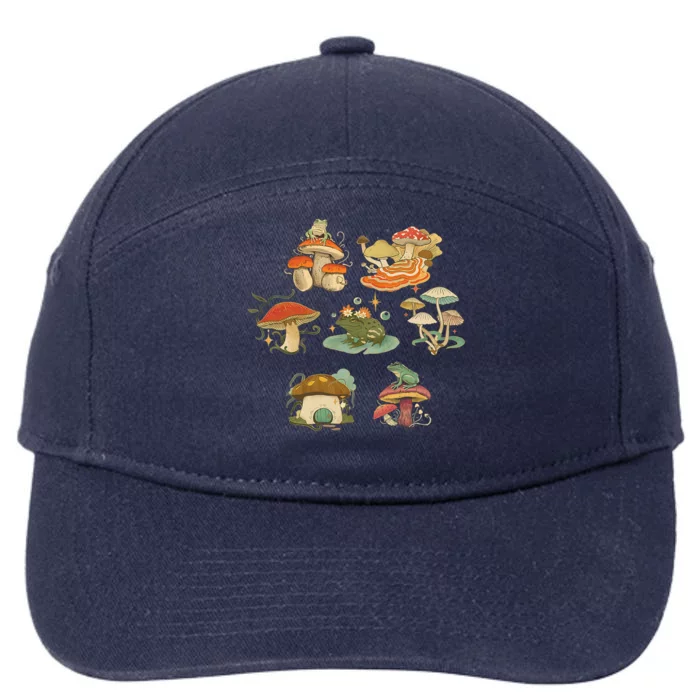 Lovely Frog And Mushroom 7-Panel Snapback Hat