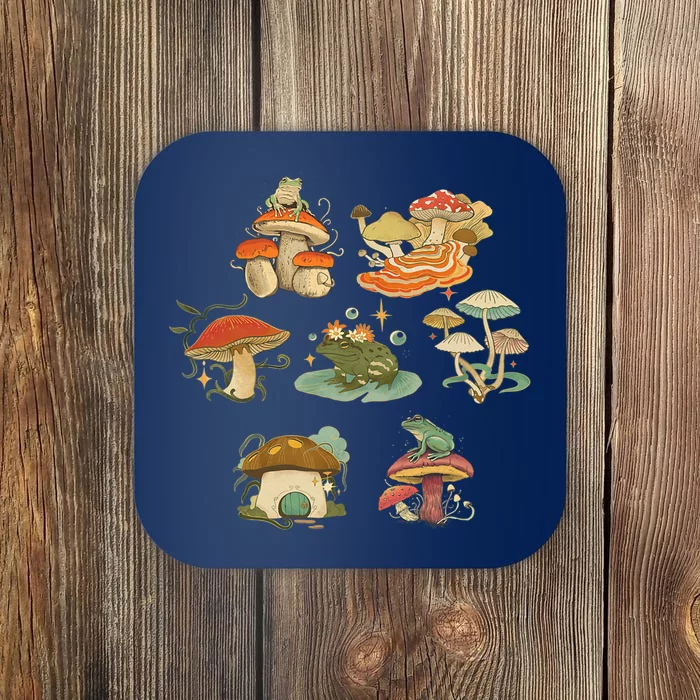 Lovely Frog And Mushroom Coaster