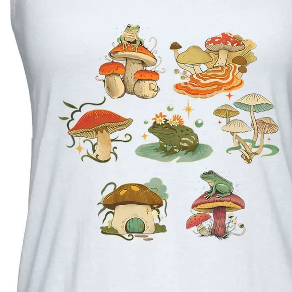 Lovely Frog And Mushroom Ladies Essential Flowy Tank