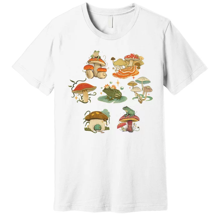 Lovely Frog And Mushroom Premium T-Shirt