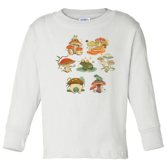 Lovely Frog And Mushroom Toddler Long Sleeve Shirt