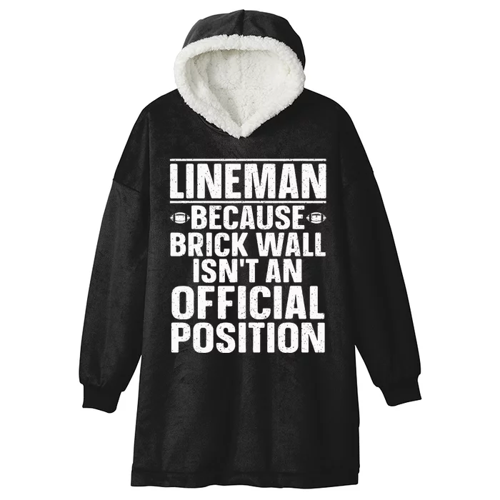 Lineman Football Art For Football Player Lineman Hooded Wearable Blanket