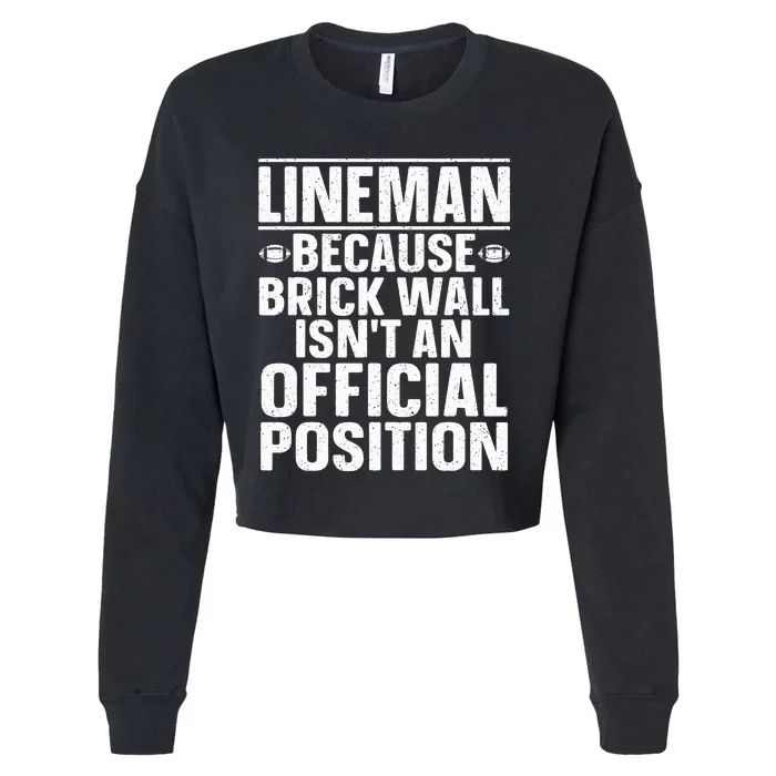 Lineman Football Art For Football Player Lineman Cropped Pullover Crew