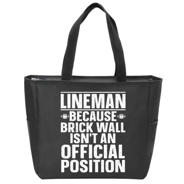 Lineman Football Art For Football Player Lineman Zip Tote Bag