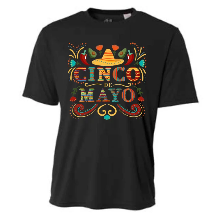 Let's Fiesta Avocado Tacos Cinco De Mayo Mexican Party Cooling Performance Crew T-Shirt