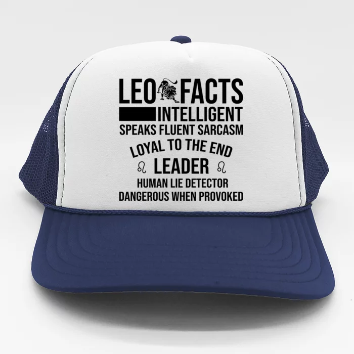 Leo Facts August Leo Zodiac Gift Trucker Hat