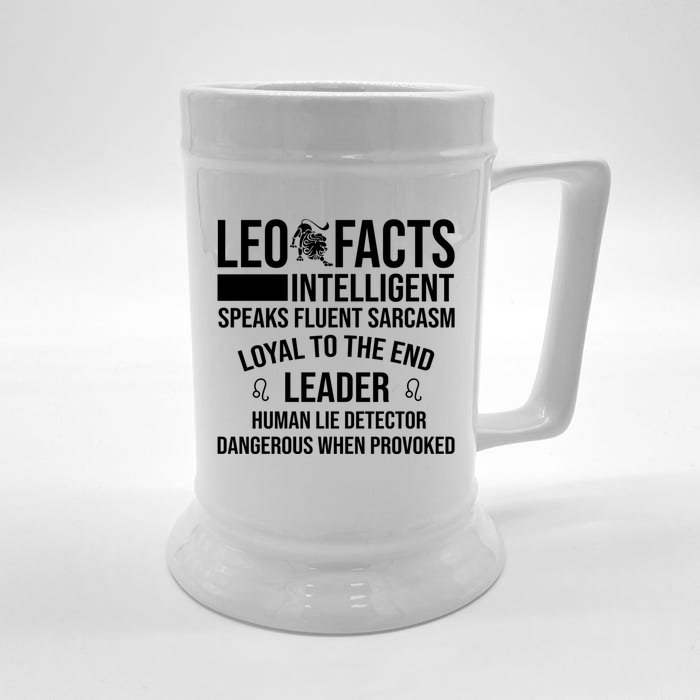 Leo Facts August Leo Zodiac Gift Front & Back Beer Stein