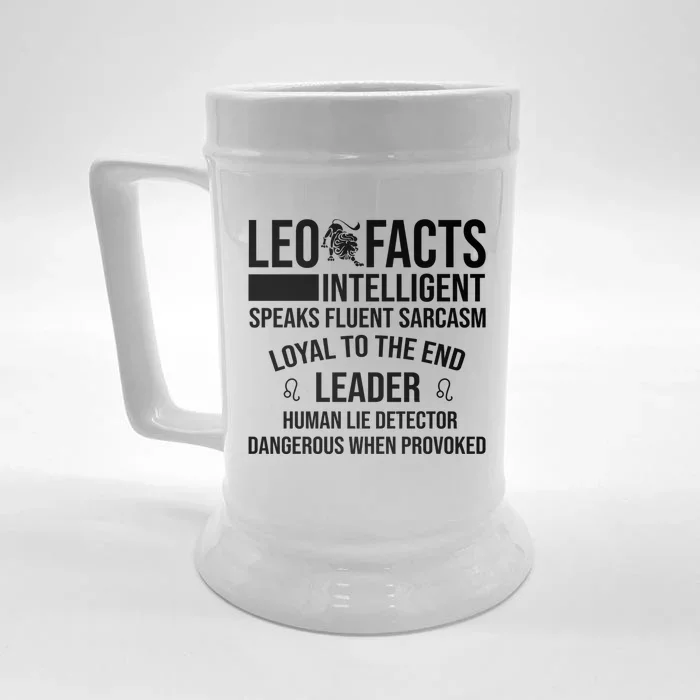 Leo Facts August Leo Zodiac Gift Front & Back Beer Stein