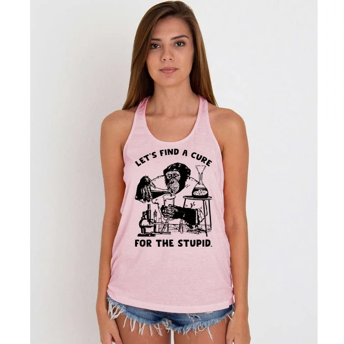 Let’S Find A Cure For The Stupid Gift Women's Knotted Racerback Tank