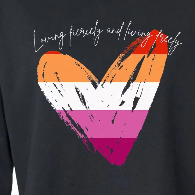 Loving Fiercely And Living Freely Cropped Pullover Crew