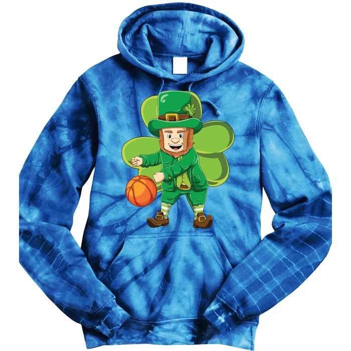 Leprechaun Flossing Basketball St Patrick's Day Funny Gift Tie Dye Hoodie