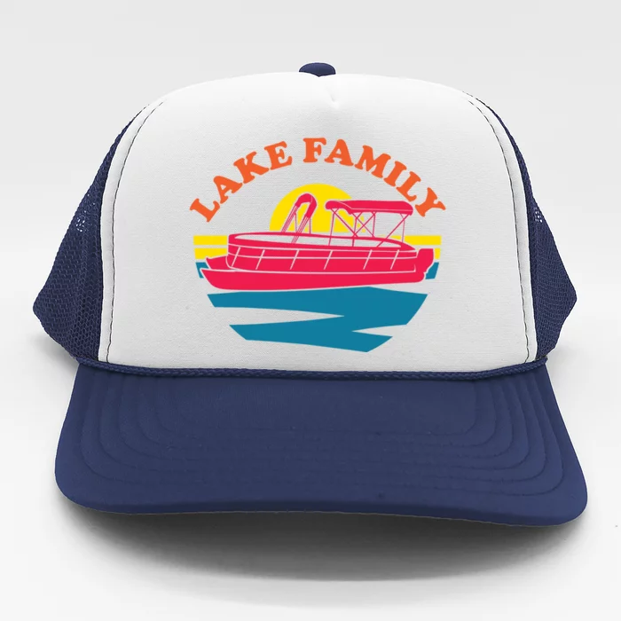 Lake Family Boating Weekend Summer Pontoon Boat Dad Mom Gift Trucker Hat