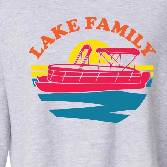 Lake Family Boating Weekend Summer Pontoon Boat Dad Mom Gift Cropped Pullover Crew