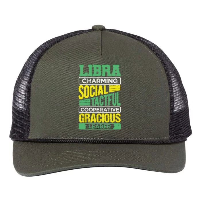 Libra Facts Birthday Gift Astrology Horoscope Zodiac Libra Gift Retro Rope Trucker Hat Cap