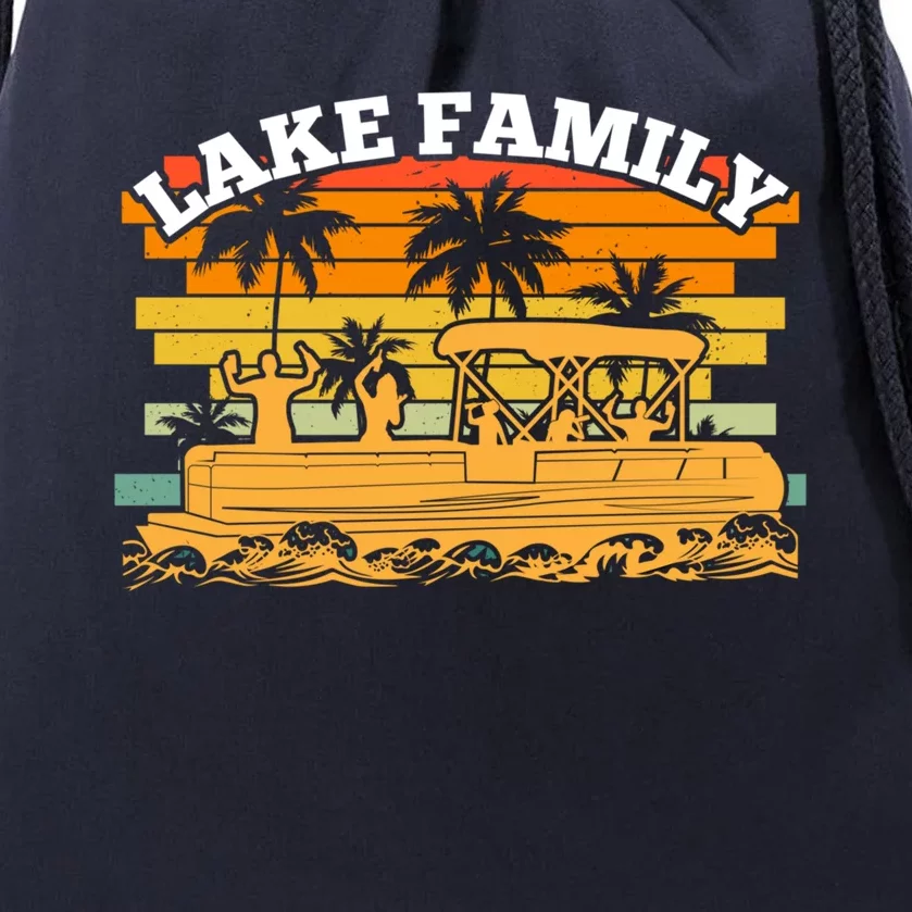 Lake Family Boating Weekend Summer Pontoon Boat Dad Mom Great Gift Drawstring Bag