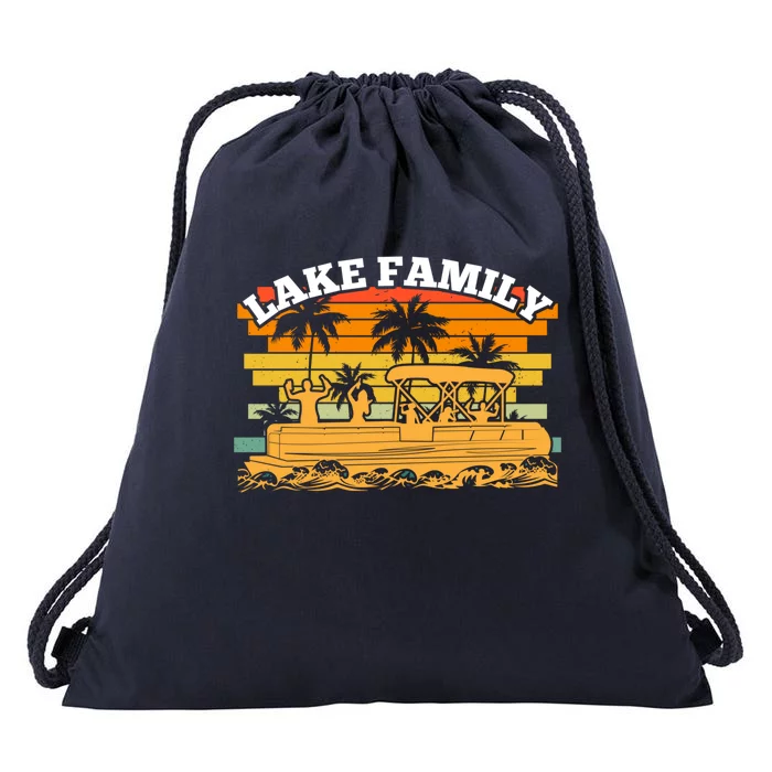 Lake Family Boating Weekend Summer Pontoon Boat Dad Mom Great Gift Drawstring Bag