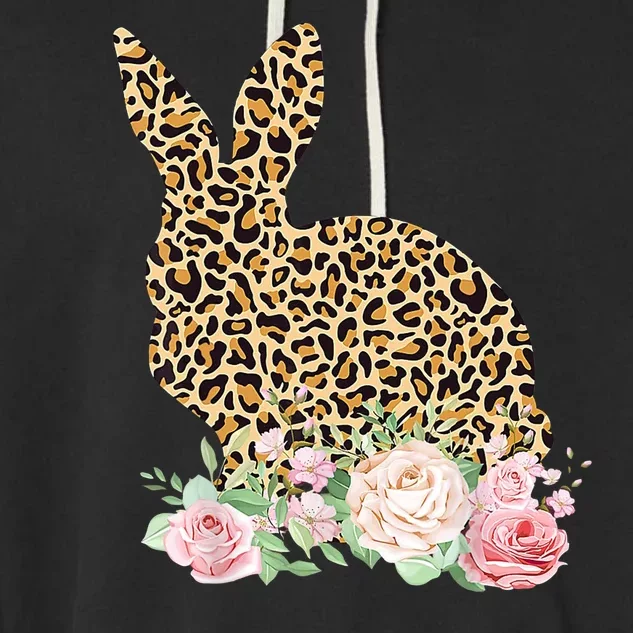 Leopard Floral Bunny Garment-Dyed Fleece Hoodie