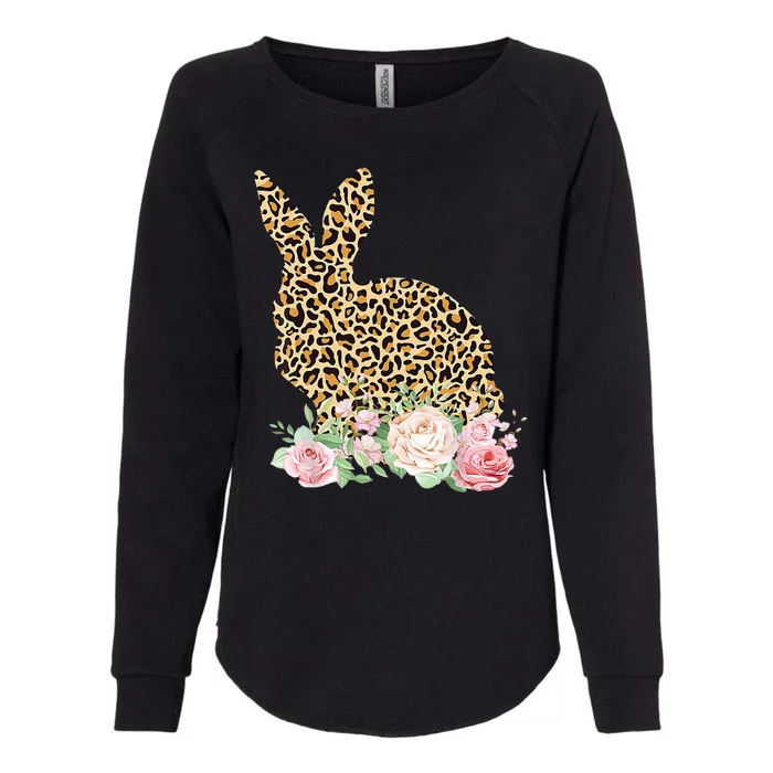 Leopard Floral Bunny Womens California Wash Sweatshirt