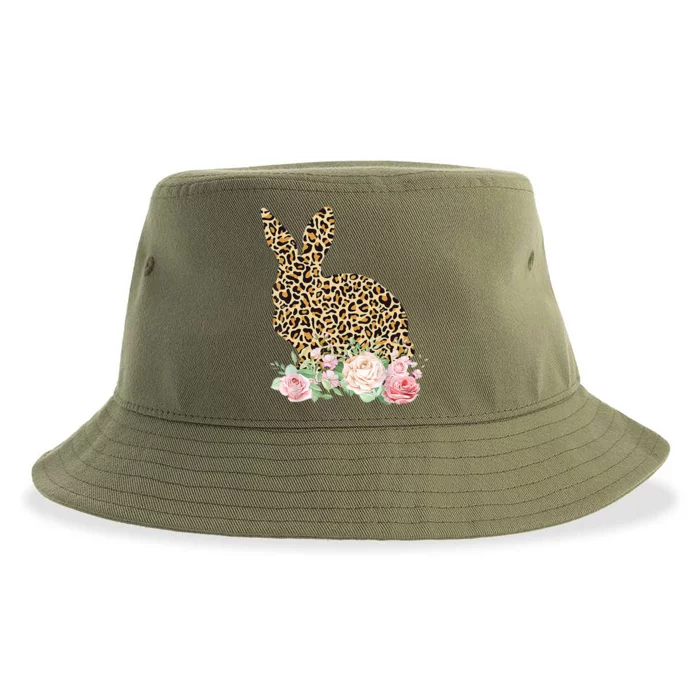 Leopard Floral Bunny Sustainable Bucket Hat