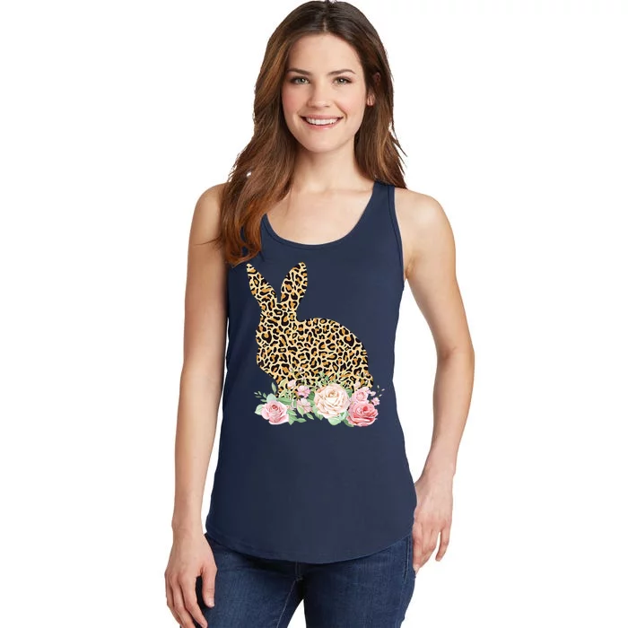 Leopard Floral Bunny Ladies Essential Tank