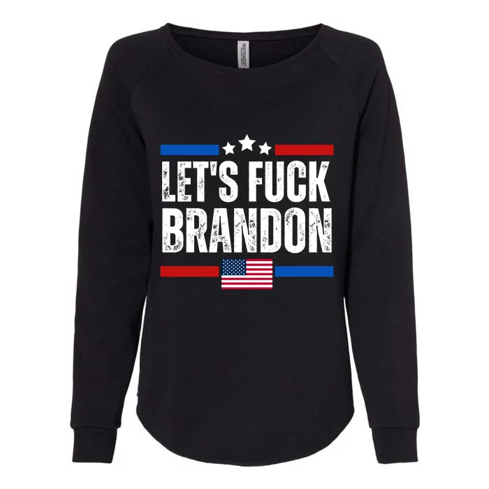 LetS F Brandon Conservative Anti Liberal Us Flag Womens California Wash Sweatshirt