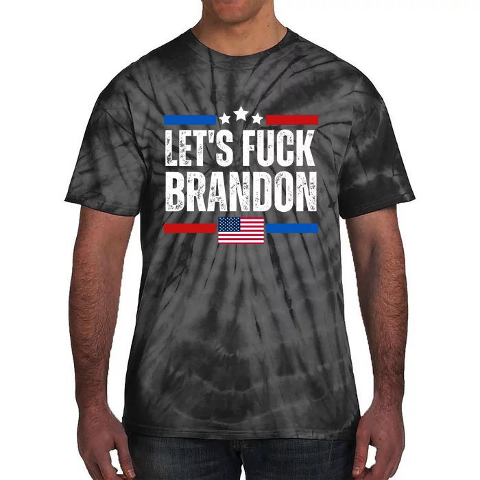 LetS F Brandon Conservative Anti Liberal Us Flag Tie-Dye T-Shirt