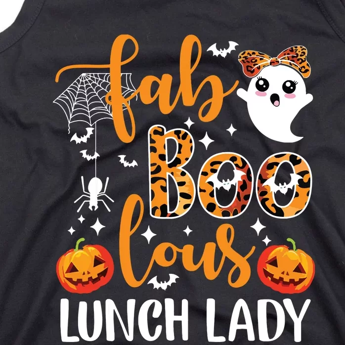 Leopard Fab Boo Lous Lunch Lady Team Teacher Halloween Tank Top