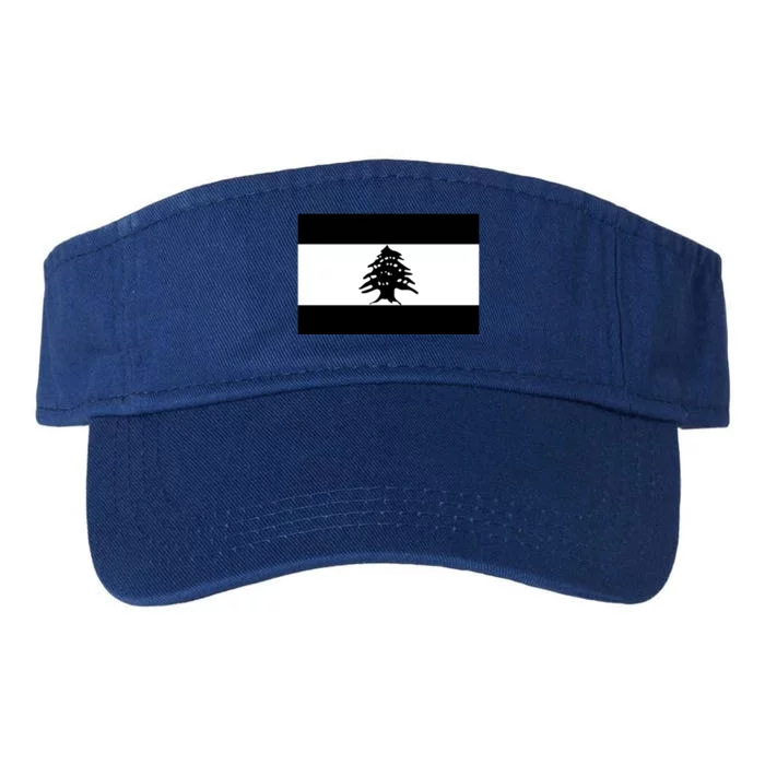 Lebanon Flag Black And White Valucap Bio-Washed Visor