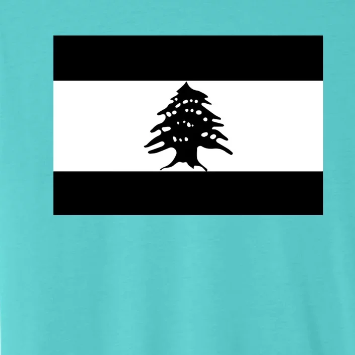 Lebanon Flag Black And White ChromaSoft Performance T-Shirt