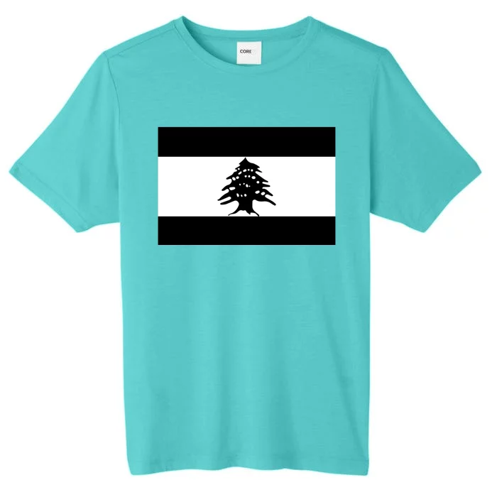 Lebanon Flag Black And White ChromaSoft Performance T-Shirt