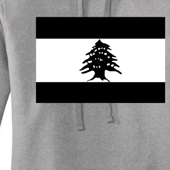 Lebanon Flag Black And White Women's Pullover Hoodie