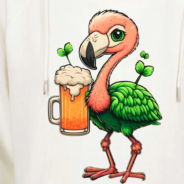 Leprechaun Flamingo Beer Design Irish Flamingo St Patricks Meaningful Gift Womens Funnel Neck Pullover Hood