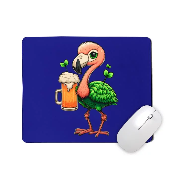 Leprechaun Flamingo Beer Design Irish Flamingo St Patricks Meaningful Gift Mousepad