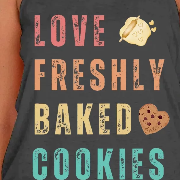 LOVE FRESHLY BAKED COOKIES Women's Knotted Racerback Tank