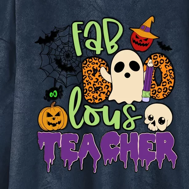 Leopard Fab Boo Lous Lunch Lady Team Teacher Halloween Gift Hooded Wearable Blanket