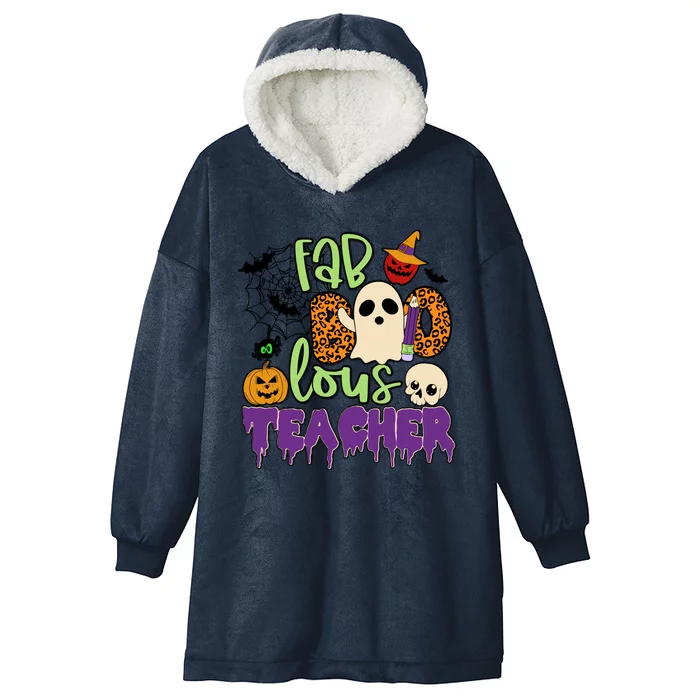 Leopard Fab Boo Lous Lunch Lady Team Teacher Halloween Gift Hooded Wearable Blanket