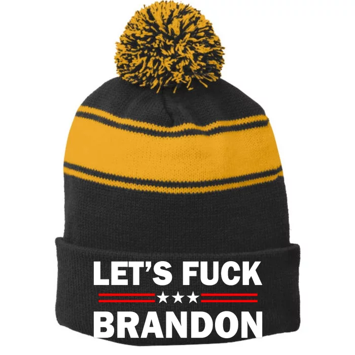 Let's Fuck Brandon Trump Rally Stripe Pom Pom Beanie