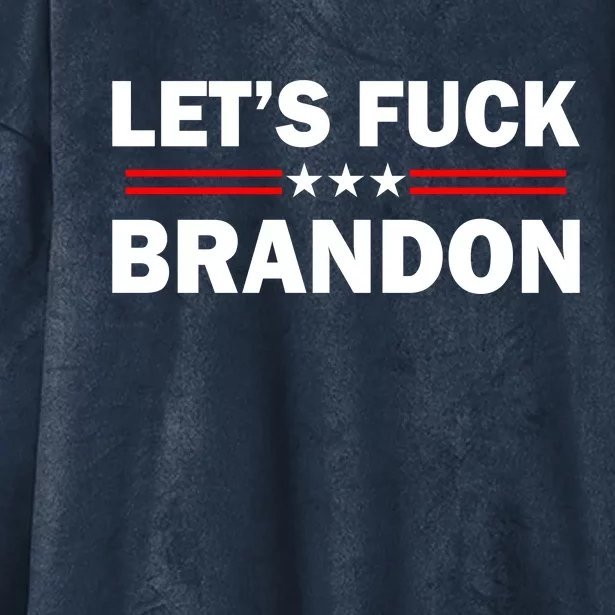 Let's Fuck Brandon Trump Rally Hooded Wearable Blanket