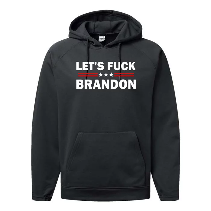 Let's F Brandon Trump Rally Trending Performance Fleece Hoodie