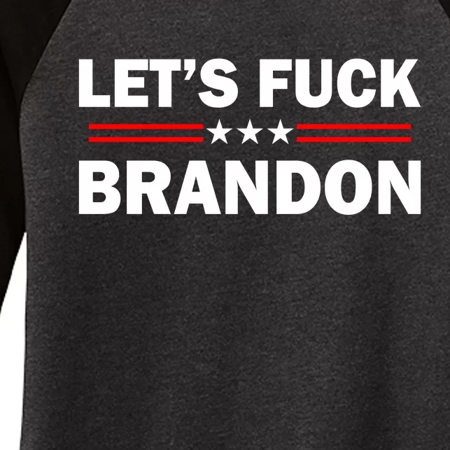 Let's F Brandon Trump Rally Trending Women's Tri-Blend 3/4-Sleeve Raglan Shirt