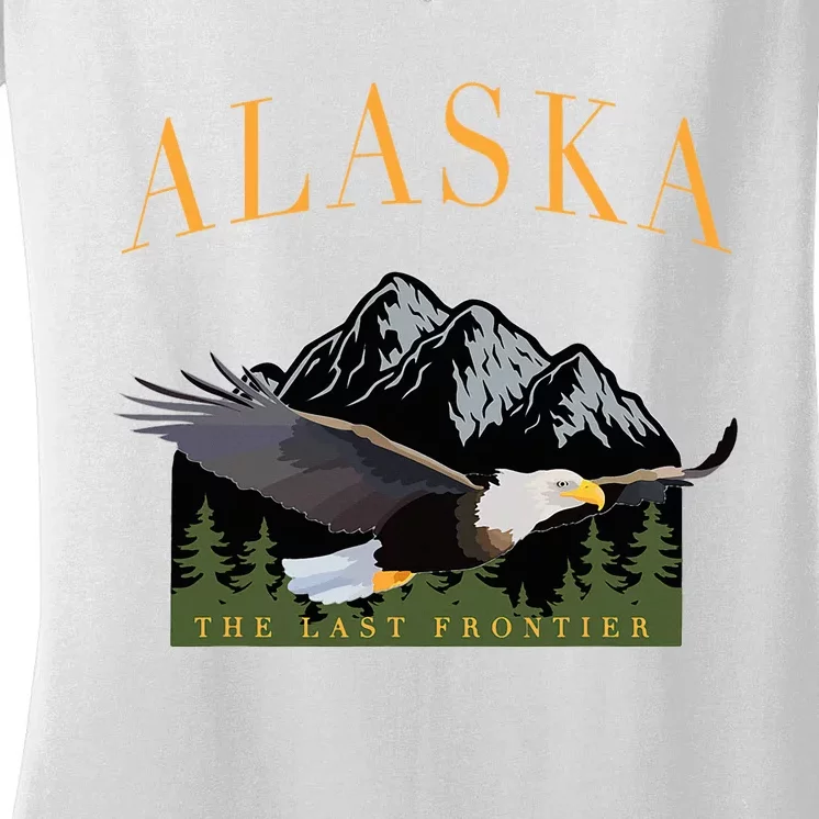 Last Frontier Bald Eagle Alaska Women's V-Neck T-Shirt