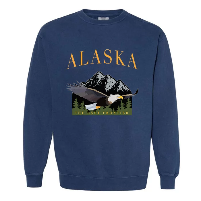 Last Frontier Bald Eagle Alaska Garment-Dyed Sweatshirt