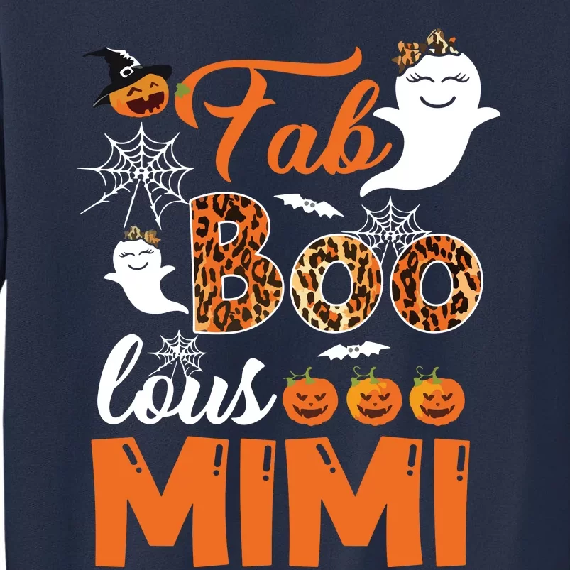 Leopard Fab Boo Lous Mimi Spooky Mimi Halloween Costume Gift Long Sleeve Sweatshirt