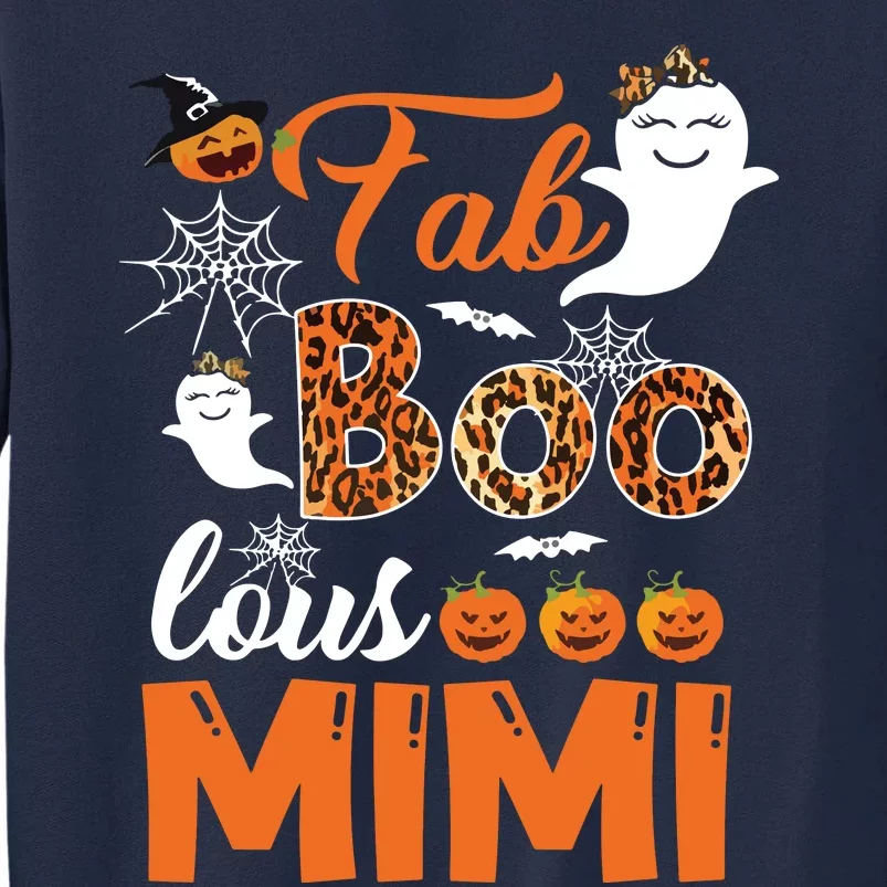 Leopard Fab Boo Lous Mimi Spooky Mimi Halloween Costume Gift Long Sleeve Tall Sweatshirt