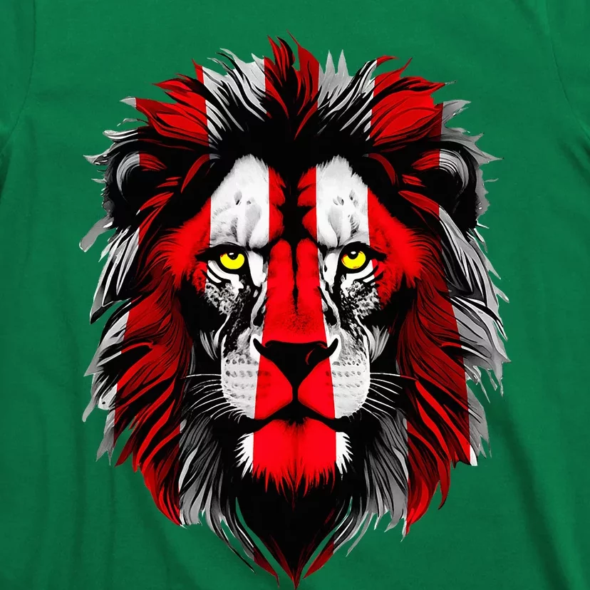 Lion face Bilbao football fan red and white T-Shirt