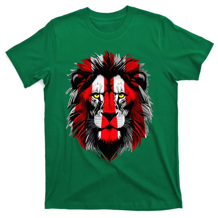 Lion face Bilbao football fan red and white T-Shirt