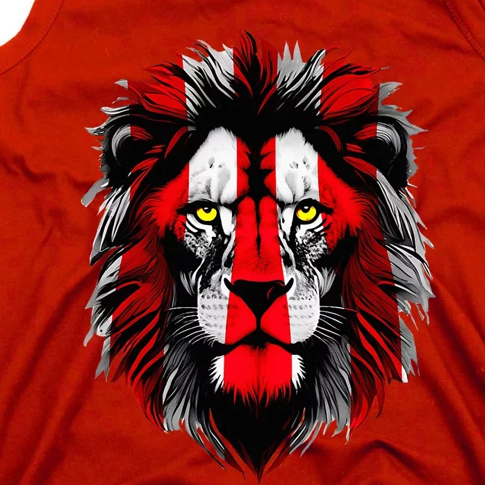 Lion face Bilbao football fan red and white Tank Top