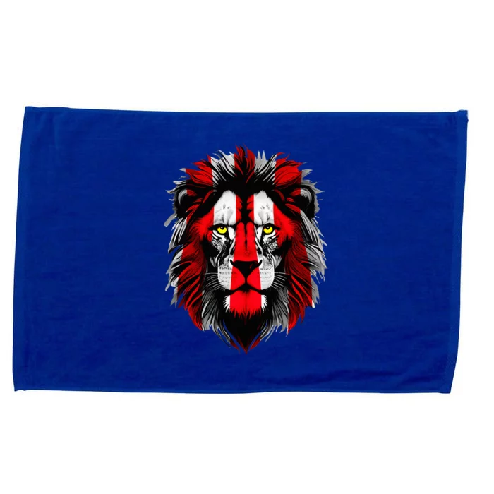 Lion face Bilbao football fan red and white Microfiber Hand Towel