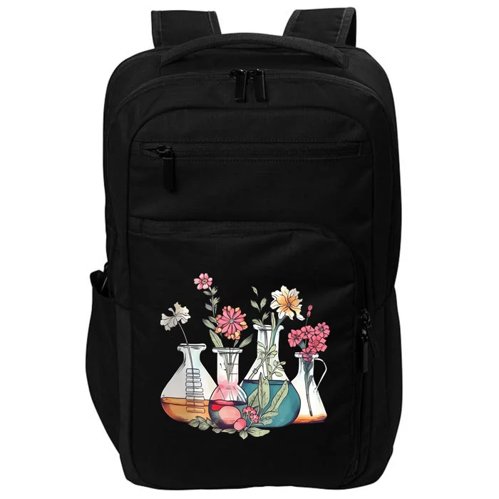 Laboratory Floral Beakers Chemistry Lab Scientist Impact Tech Backpack